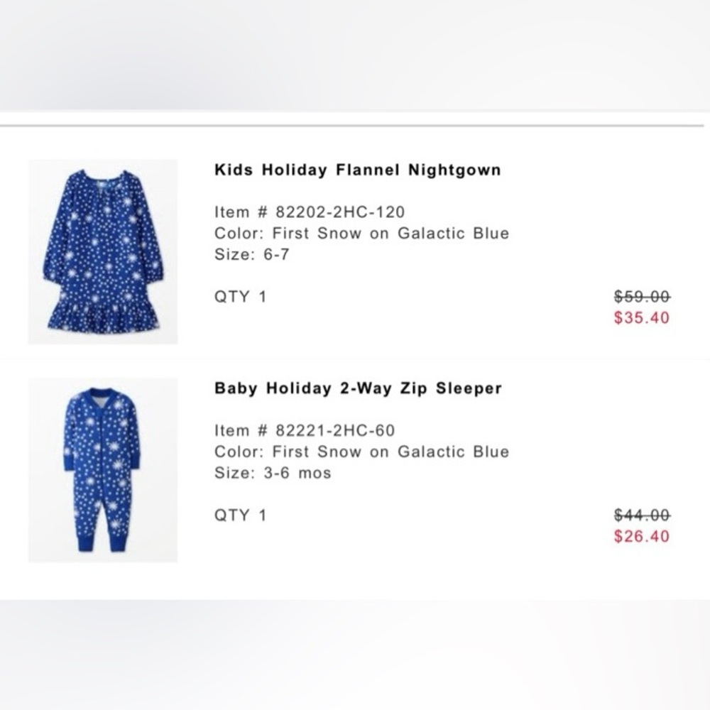 6/7T Dress only - Snow Flake/Blue Pajamas